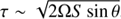 $ \tau\sim\sqrt{2\Omega S\sin\theta} $