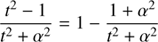 $$ \begin{aligned} \frac{t^2-1}{t^2+\alpha ^2} = 1-\frac{1+\alpha ^2}{t^2+\alpha ^2} \end{aligned} $$