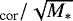 $_{\textrm{cor}}/\sqrt{{M_*}}$