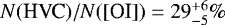 $N(\textrm{HVC})/N([\textrm{OI}]) = 29^{+6}_{-5}\%$