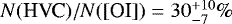 $N(\textrm{HVC})/N([\textrm{OI}]) = 30^{+10}_{-7}\%$
