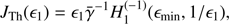 $$ \begin{aligned} J_{\rm Th}(\epsilon _1) = \epsilon _1 \bar{\gamma }^{-1} H_1^{(-1)} (\epsilon _{\rm min}, 1/\epsilon _1) , \end{aligned} $$