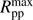 $ R_{\mathrm{pp}}^{\mathrm{max}} $
