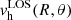 $ v^{\mathrm{LOS}}_{\mathrm{h}}(R,\theta) $