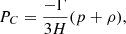 $$ \begin{aligned} P_{C} = \frac{-\Gamma }{3H} (p+\rho ) , \end{aligned} $$