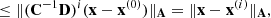 $$ \begin{aligned}&\qquad \le \Vert (\mathbf C ^{-1} \mathbf D )^i (\mathbf x - \mathbf x ^{(0)}) \Vert _\mathbf{A } = \Vert \mathbf x - \mathbf x ^{(i)} \Vert _\mathbf{A }, \end{aligned} $$