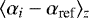 Mathematical equation: $\langle\alpha_i - \alpha_{\textrm{ref}}\rangle_z$