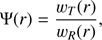 $$ \begin{aligned} \Psi (r) = \frac{w_T(r)}{w_R(r)}, \end{aligned} $$