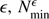 $ \epsilon,\, N_{\mathrm{min}}^{\epsilon} $