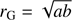 $ r_{\mathrm{G}}=\sqrt{ab} $