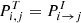 $ P^{T}_{i,j}=P^{I}_{i \rightarrow j} $