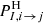$ P^{\mathrm{H}}_{I,i \rightarrow j} $