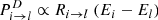$ P^{D}_{i \rightarrow l} \propto R_{i \rightarrow l}~(E_{i}-E_{l}) $