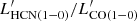 $ L_{{\rm{HCN(1 - 0)}}}^\prime /L_{{\rm{CO(1 - 0)}}}^\prime $