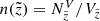 Mathematical equation: $ n(\tilde{z}) = N^V_{\tilde{z}}/V_{\tilde{z}} $