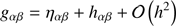 $$ \begin{aligned} {g}_{\alpha \beta }=\eta _{\alpha \beta }+h_{\alpha \beta }+\mathcal{O}\left(h^{2}\right) \end{aligned} $$