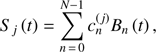 $$ \begin{aligned} S_{j}\left(t\right)=\sum _{n\,=\,0}^{N-1}c_{n}^{\left(j\right)}B_{n}\left(t\right), \end{aligned} $$
