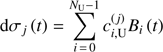 $$ \begin{aligned} {\mathrm{d} }\sigma _{j}\left(t\right)&=\sum _{i\,=\,0}^{N_{\mathrm{U} }-1}c_{i,{\mathrm{U} }}^{\left(j\right)}B_{i}\left(t\right) \end{aligned} $$