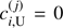 $ c_{i,{\mathrm{U}}}^{\left(j\right)}=0 $