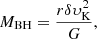 $$ \begin{aligned} M_{\rm BH} = \frac{r \delta \upsilon_{\rm K}^{2}}{G} , \end{aligned} $$