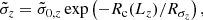 $$ \begin{aligned} \tilde{\sigma }_z=\tilde{\sigma }_{0,z} \exp \left( -R_{\rm c}(L_z)/ R_{\sigma _z} \right), \end{aligned} $$