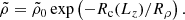 $$ \begin{aligned} \tilde{\rho }=\tilde{\rho }_{0} \exp \left( -R_{\rm c}(L_z)/ R_{\rho } \right). \end{aligned} $$