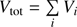 $ V_\text{tot}=\underset i{\mathrm\Sigma}\;V_i $