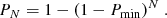 $$ \begin{aligned} P_N = 1 - (1 - P_{\rm min})^N\ . \end{aligned} $$