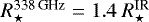 $R^{\textrm{338\,GHz}}_{\star} = 1.4~R^{\textrm{IR}}_{\star}$