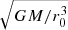 Mathematical equation: $ \sqrt{GM/r_0^3} $