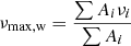 $$ \begin{aligned} \nu _{\rm max,w}=\frac{\sum A_i \nu _i}{\sum A_i} \end{aligned} $$
