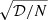 $ \sqrt{\mathcal{D} / N} $