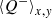 $ {\langle Q^{-}\rangle}_{x,y} $