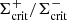 $ \Sigma _{{\rm{crit}}}^ + /\Sigma _{{\rm{crit}}}^ - $