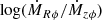 $ \log(\dot{M}_{R\phi}/\dot{M}_{z\phi}) $