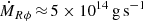 $ {\dot{M}_{R\phi}}\,{\approx}\,5\times10^{14}\mathrm{\,g\,s^{-1}} $