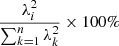 $$ \frac{\lambda_i^2}{\sum_{k=1}^n\lambda_k^2}\times100\% $$