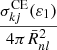 $ \frac{\sigma _{kj}^{\mathrm{CE} }(\varepsilon _1)}{4\pi \bar{R}_{nl}^2} $