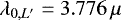 Mathematical equation: $\mathrm{\lambda}_{0,{L^{\prime}}}=3.776\,\mu$