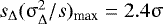 Mathematical equation: $s_{\mathrm{\Delta}}(\mathrm{\sigma}_{\mathrm{\Delta}}^2/s)_{\textrm{max}}=2.4\mathrm{\sigma}$