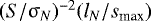 Mathematical equation: $(S/\mathrm{\sigma}_N)^{-2}(l_N/s_{\textrm{max}})$