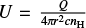 Mathematical equation: $ U=\frac{Q}{4 \pi r^2 c n_{\rm H}} $