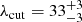 Mathematical equation: $ \lambda_{\mathrm{cut}}=33^{+3}_{-3} $