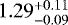 Mathematical equation: $\mathrm{1.29_{-0.09}^{+0.11}}$