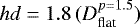 Mathematical equation: $hd=1.8\,(D_{\textrm{flat}}^{p=1.5})$