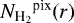 Mathematical equation: ${N_{\textrm{H}_{2}}}^{\textrm{pix}}(r)$