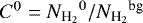Mathematical equation: $C^0={N_{\textrm{H}_{2}}}^0/{N_{\textrm{H}_{2}}}^{\textrm{bg}}$