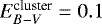 Mathematical equation: $E_{B-V}^{\text{cluster}}=0.1$