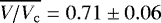 Mathematical equation: $\overline{V/V_{\rm{c}}}=0.71\pm0.06$