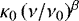 Mathematical equation: $\kappa_0\,(\nu/\nu_0)^{\beta}$